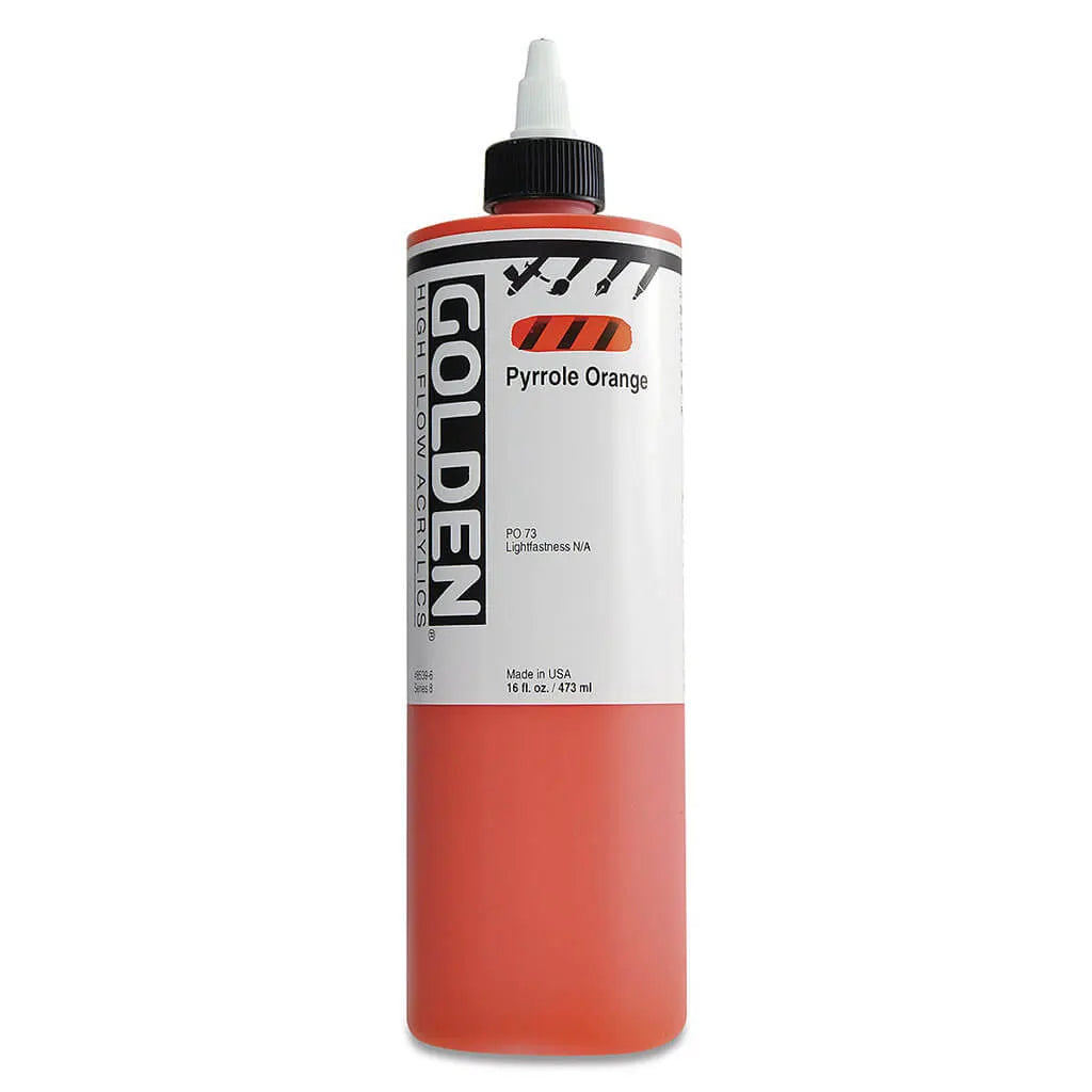 Golden High Flow Acrylic Paint 16oz Pyrrole Orange S8