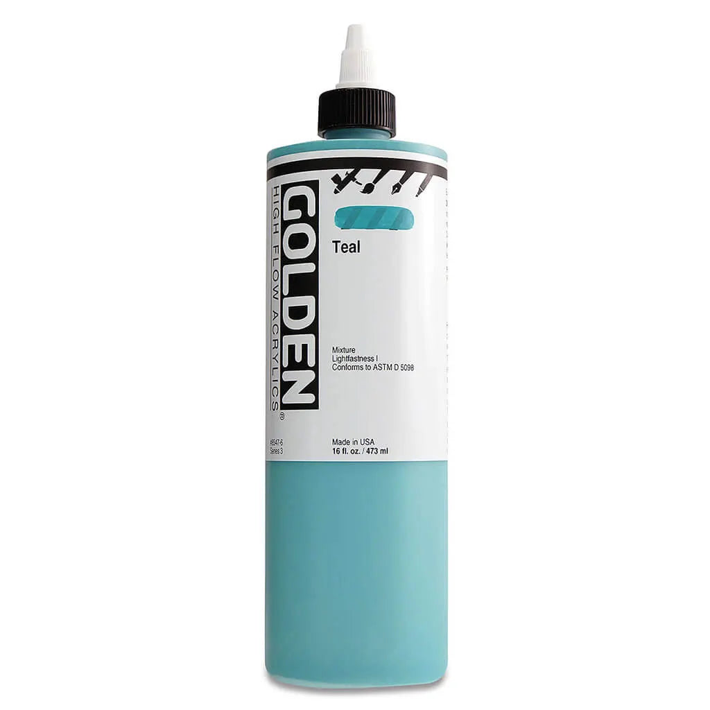 Golden High Flow Acrylic Paint 16oz Teal S3