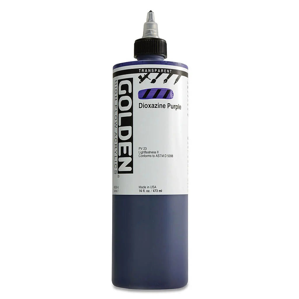 Golden High Flow Acrylic Paint 16oz Transparent DioxazinePurple S1