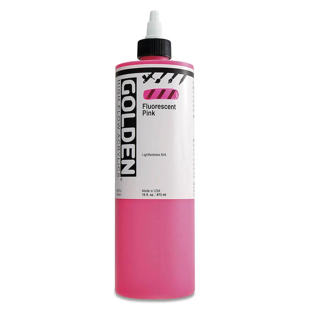 Golden High Flow Acrylic Paint 16oz Fluorescent Pink S5