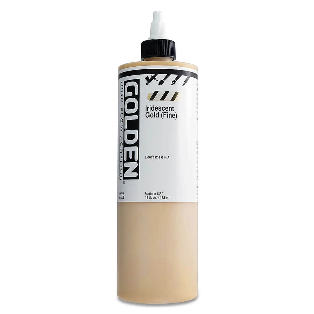 Golden High Flow Acrylic Paint 16oz Iridescent Gold (Fine) S6