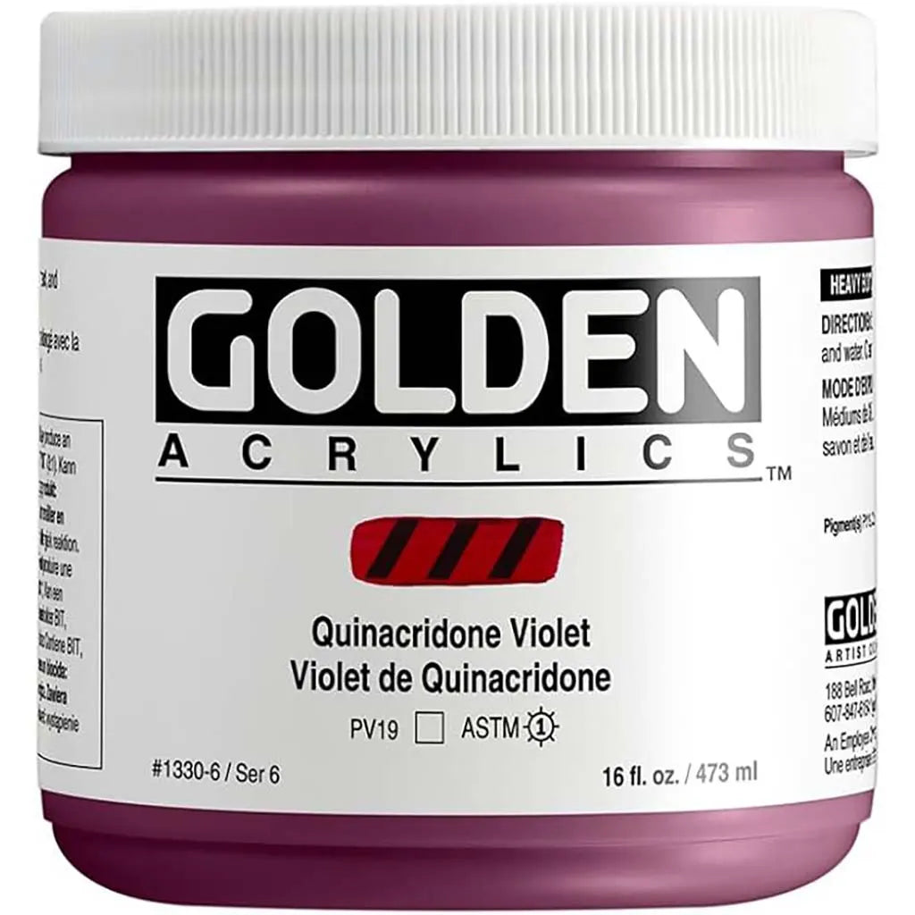 Golden Heavy Body Acrylic 16oz Quinacridone Violet S6
