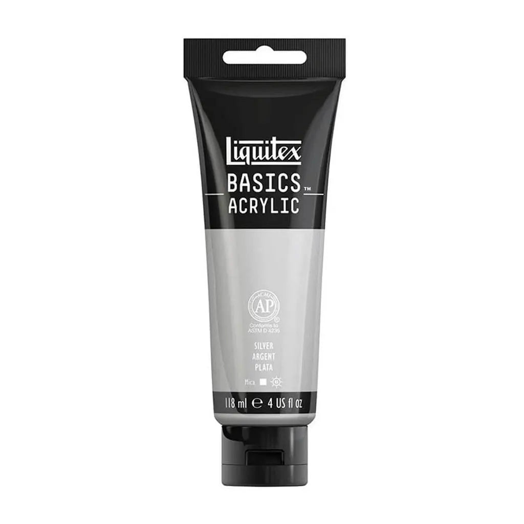 Liquitex Basics Acrylic Color 118ml (4oz) Silver S1