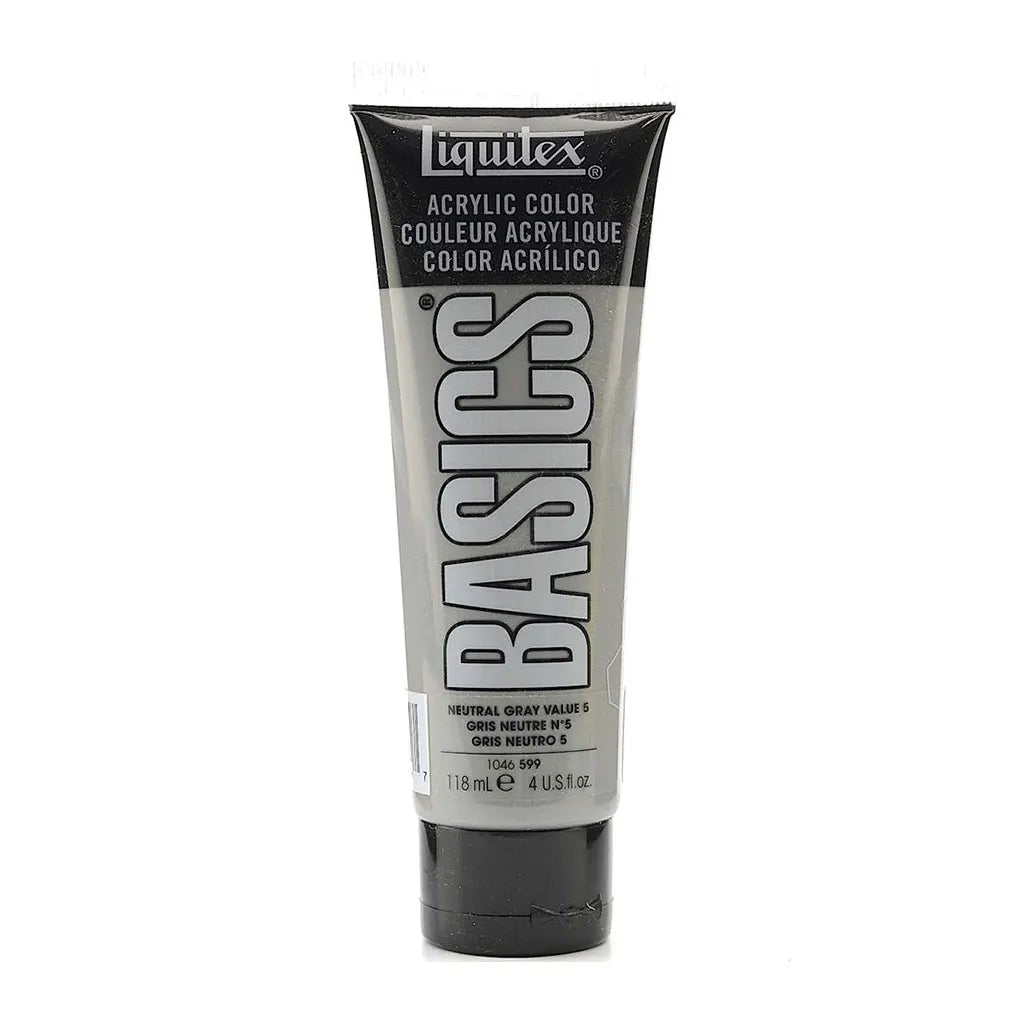 Liquitex Basics Acrylic Color 118ml (4oz) Neutral Gray Value 5 S1