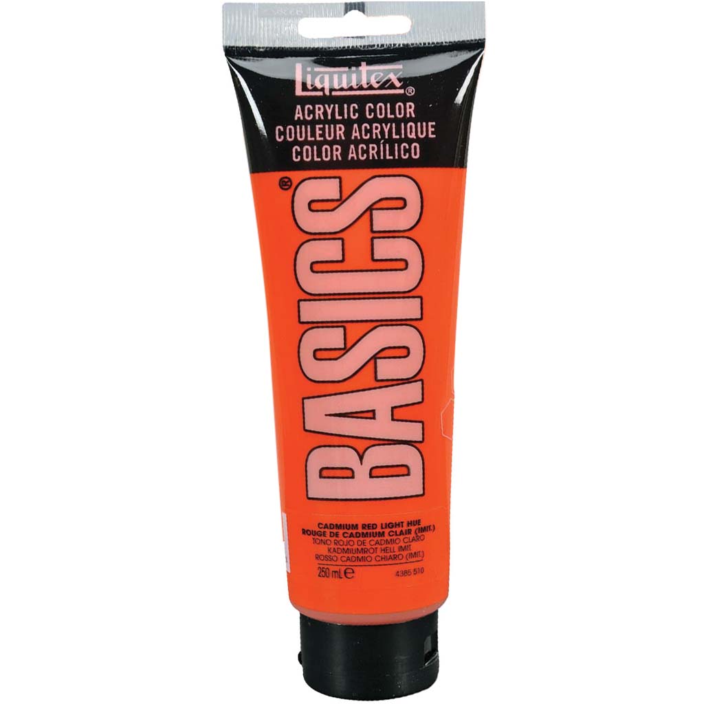 Liquitex Basics Acrylic Color 250ml (8.45oz) Cadmium Red Light Hue S1