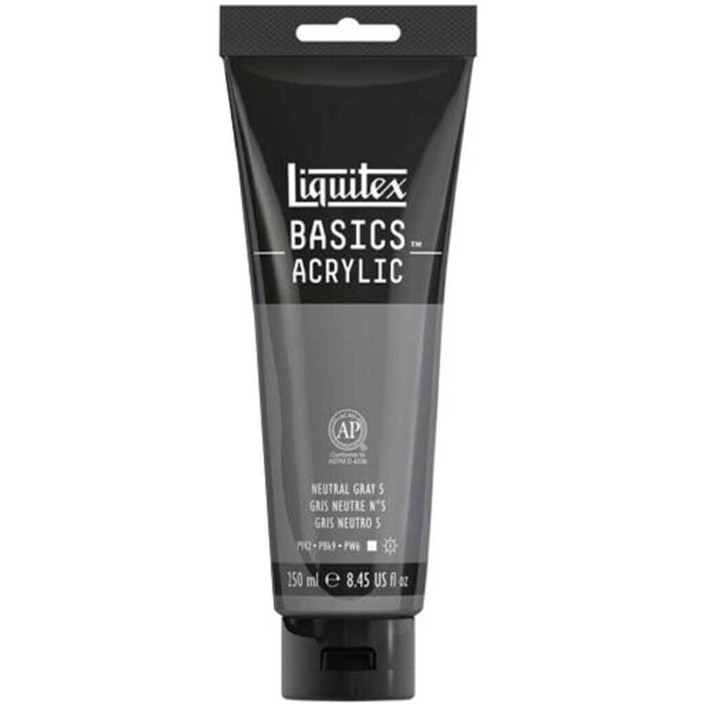 Liquitex Basics Acrylic Color 250ml (8.45oz) Neutral Gray Value 5 S1