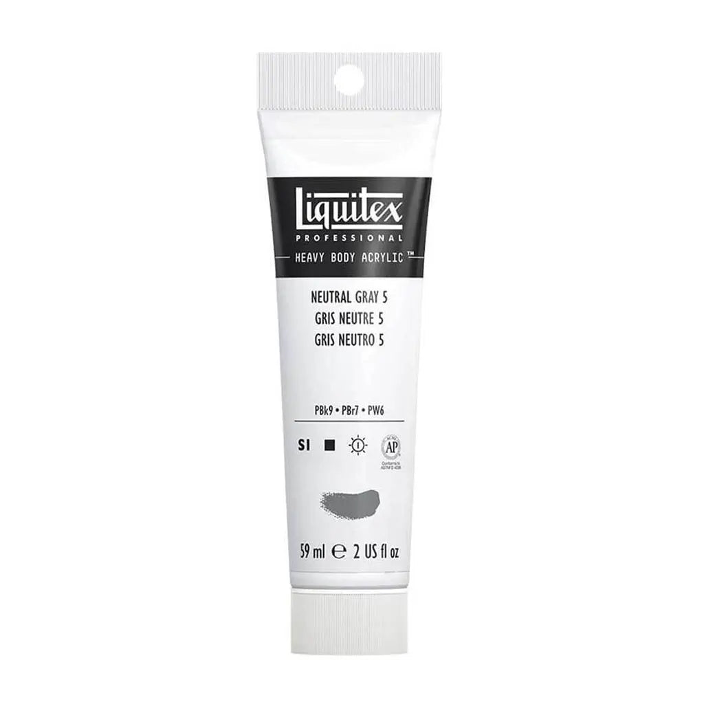Liquitex Professional Heavy Body Acrylic 59ml (2oz) Neutral Gray 5 Mixing Gray S1