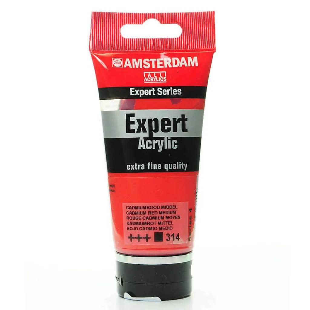 Amsterdam Expert Acrylic Paint Tube 75ml Cadmium Red Medium Series 4
