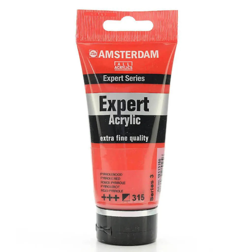 Amsterdam Expert Acrylic Paint Tube 75ml Pyrrole Red Series 3