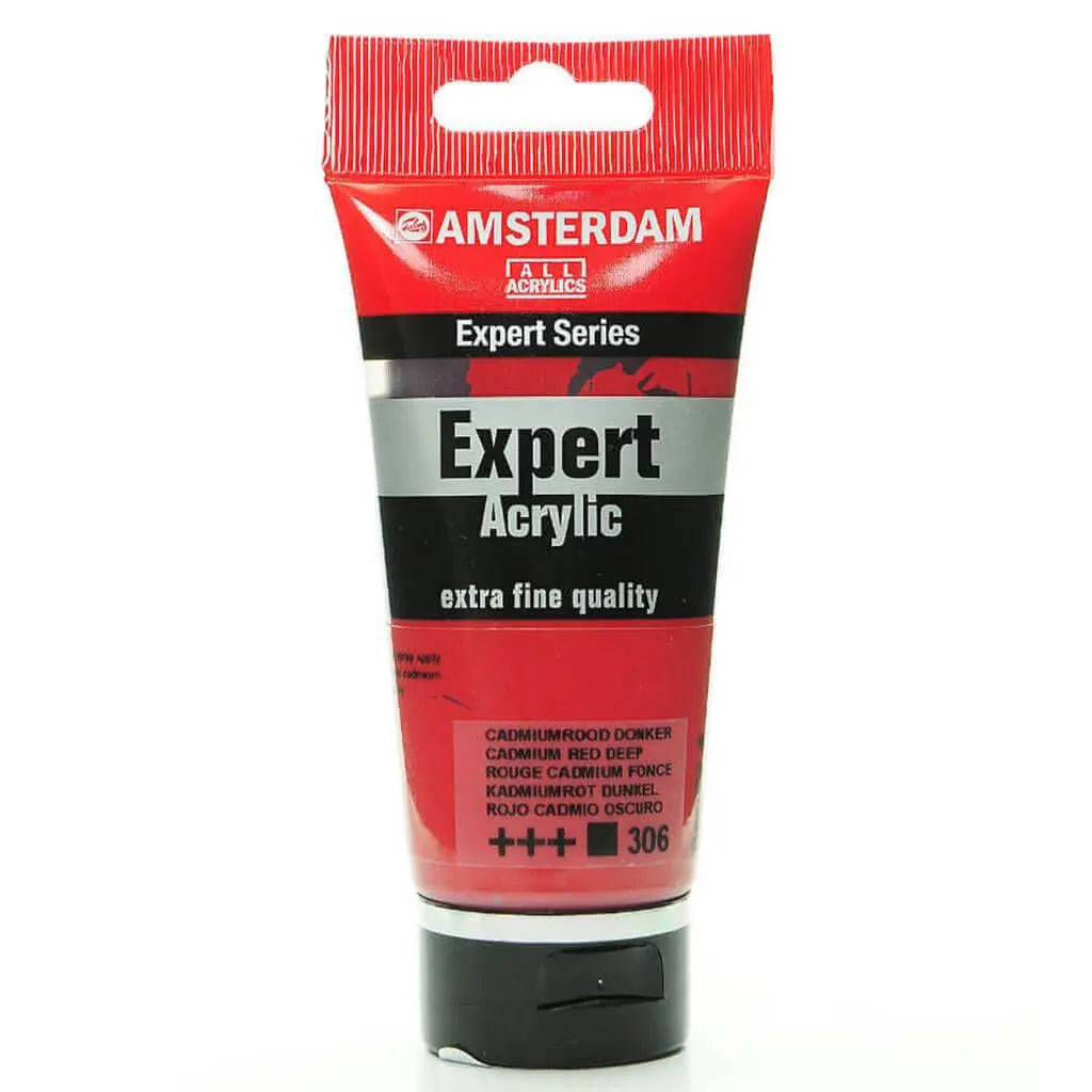 Amsterdam Expert Acrylic Paint Tube 75ml Cadmium Red Deep Series 4
