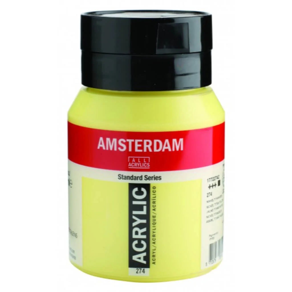 Amsterdam Standard Acrylic Paint Jar 500ml Nickel Titanium Yellow