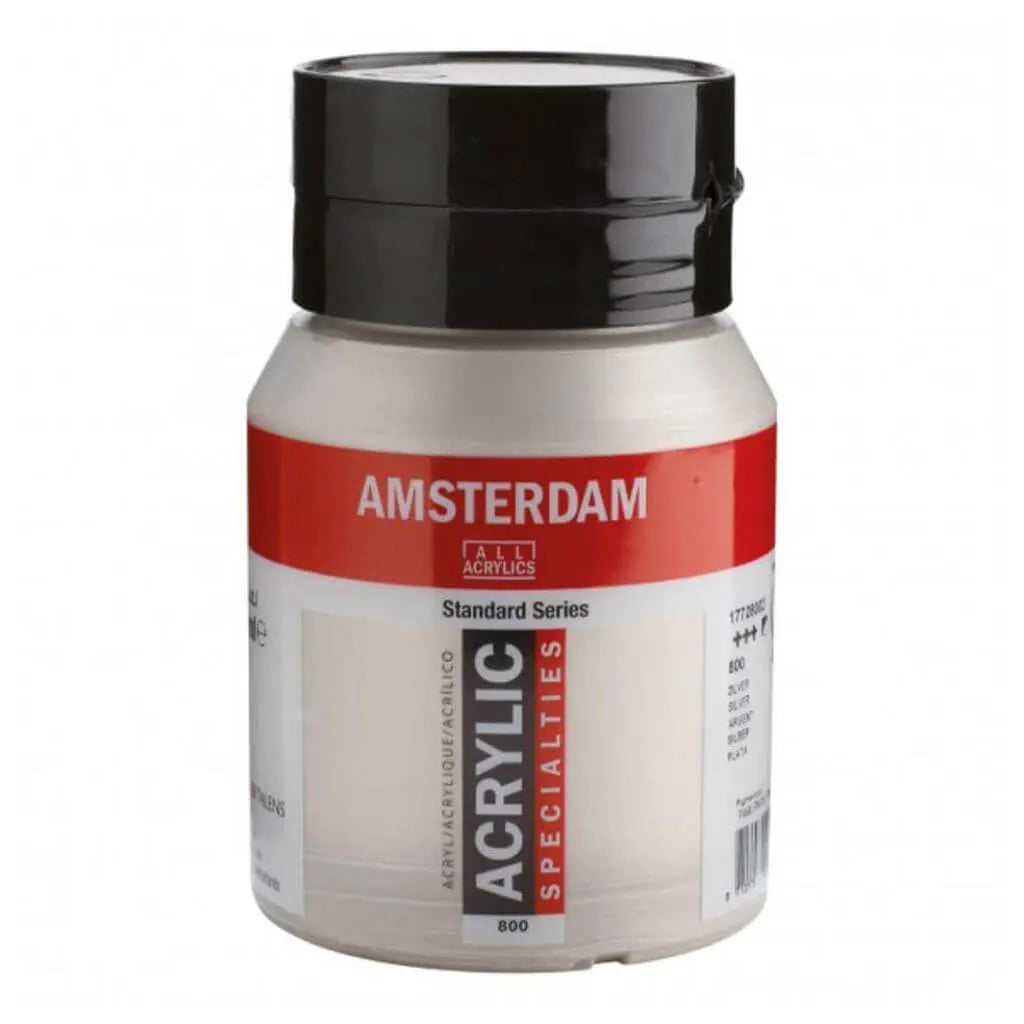 Amsterdam Standard Acrylic Paint Jar 500ml Metallic Silver