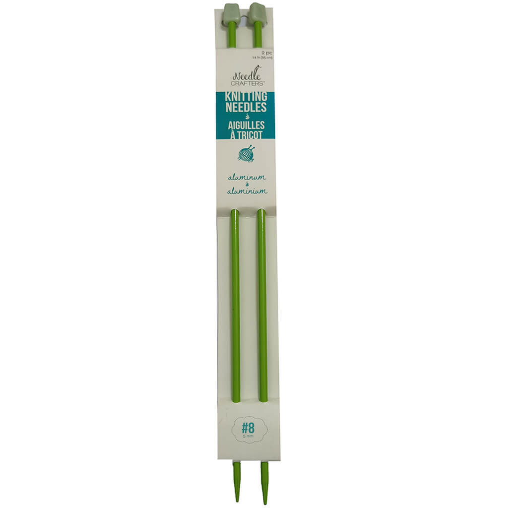 Needlecrafters: #8 (5mm) Aluminum Knitting Needles 35cm