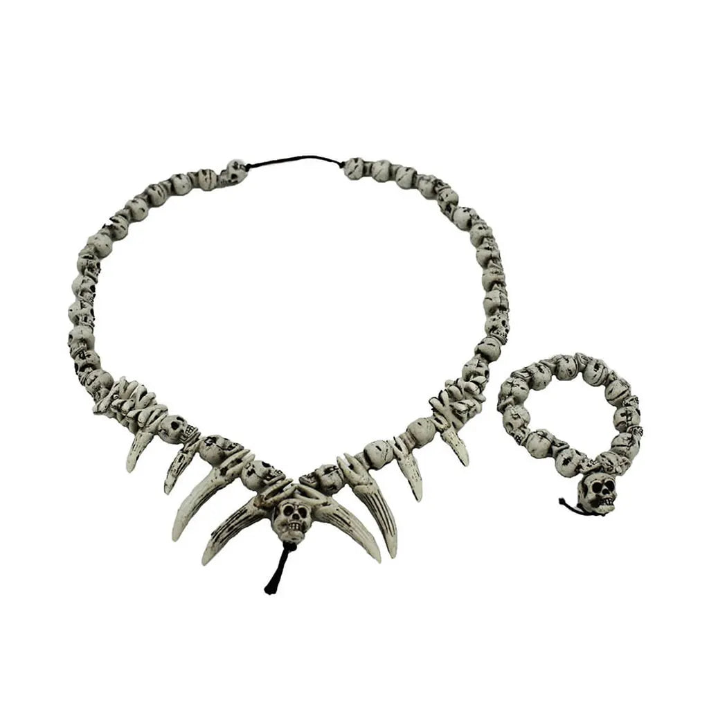 Deluxe Skeleton Bone Necklace and Bracelet