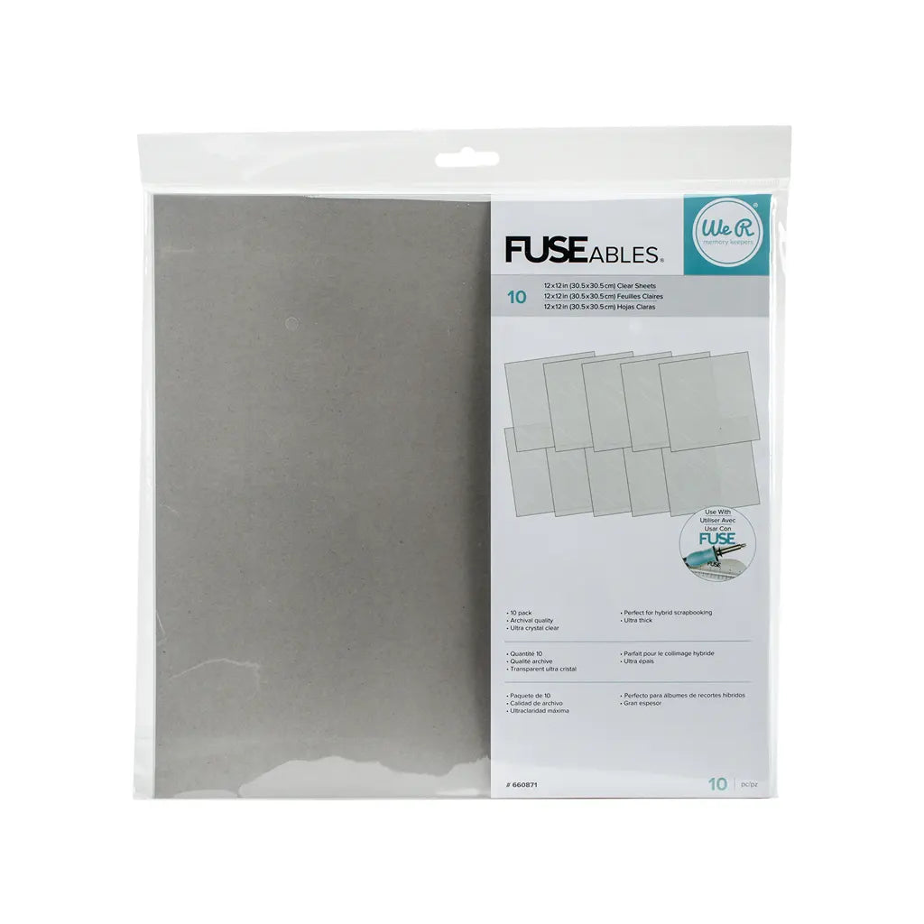 We R Fuseables Fuse Clear Sheets 12in x 12in-10 Sheets