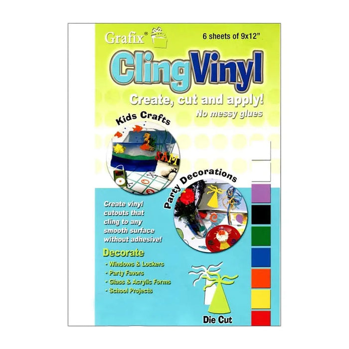 Grafix  PK/6 Sheet Clear Cling Film 9in x 12in
