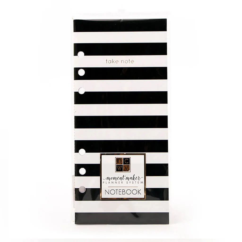 Long Black &amp; White Stripes Notebook Planner, 3pk