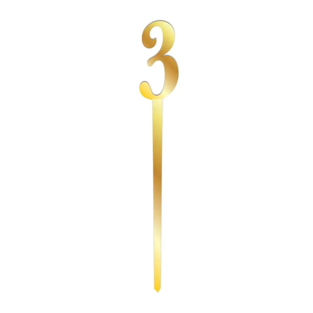 Gold Number Topper 3