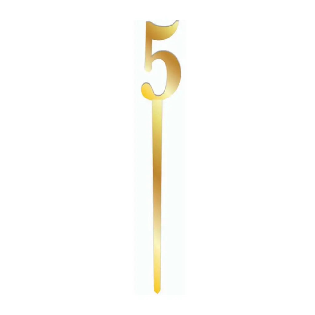 Gold Number Topper 5