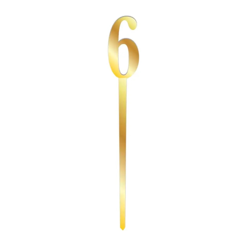 Gold Number Topper 6