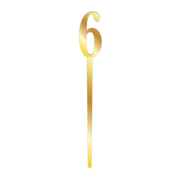 Gold Number Topper 6