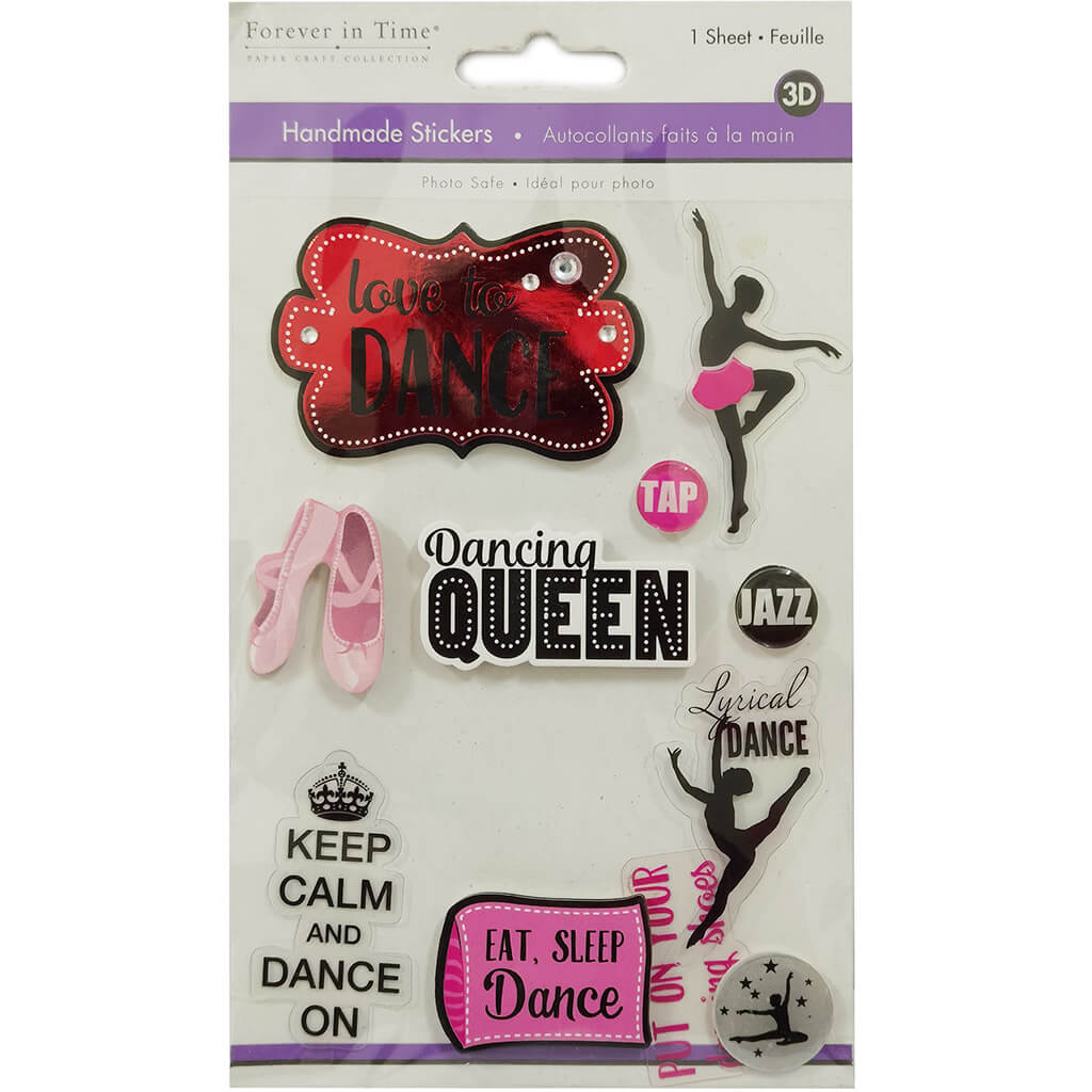 Handmade Sticker: 4.37in x 6.37in 3D Big Icons Dancing Queen