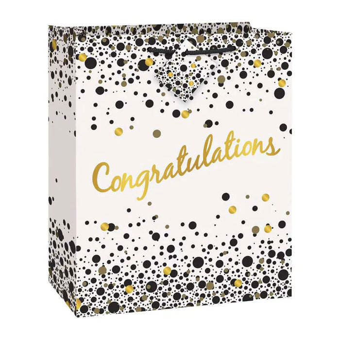 Speckled Black/Gold Gift Bag, Large