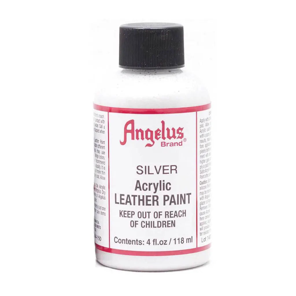 Angelus Acrylic Leather Paint 4oz Metallic Silver