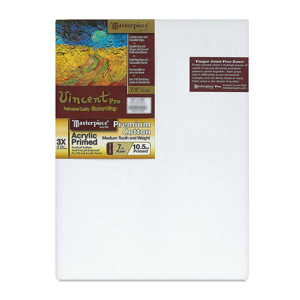 Masterpiece Monet Pro 1.5in Deep, Montery 3X Acrylic Primed Cotton 7oz, Stretched Canvas 24in x 48in