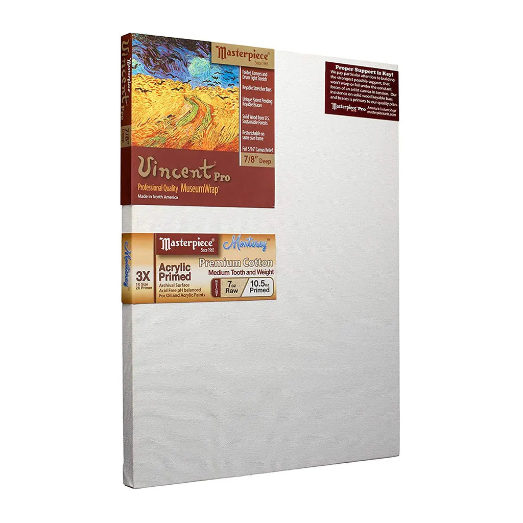 Masterpiece Vincent Pro 7/8in Deep, Monterey 3X Acrylic Primed Cotton 7oz, Stretched Canvas  36in x 48in