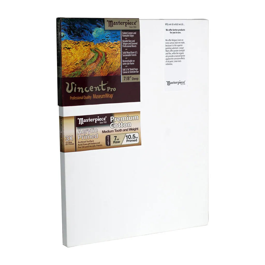Masterpiece Monet Pro 1.5in Deep, Montery 3X Acrylic Primed Cotton 7oz, Stretched Canvas 40in x 60in
