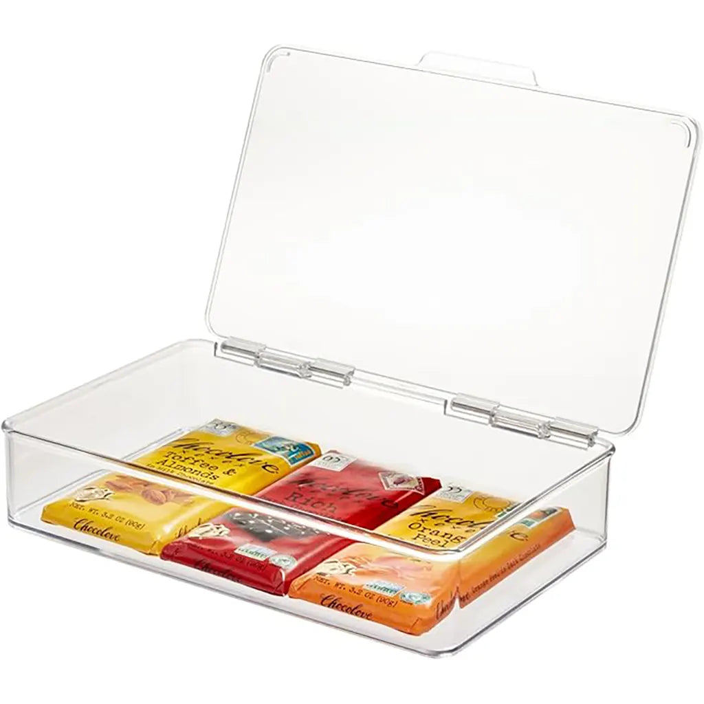 Kitchen Binz with lid stackable Box  7in x 10.7in x 2.3in, Clear