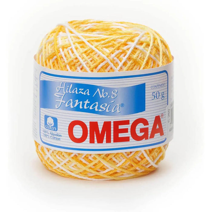 Fantasia Yarn Omega Tricolor 50g, Yellow/White /Orange