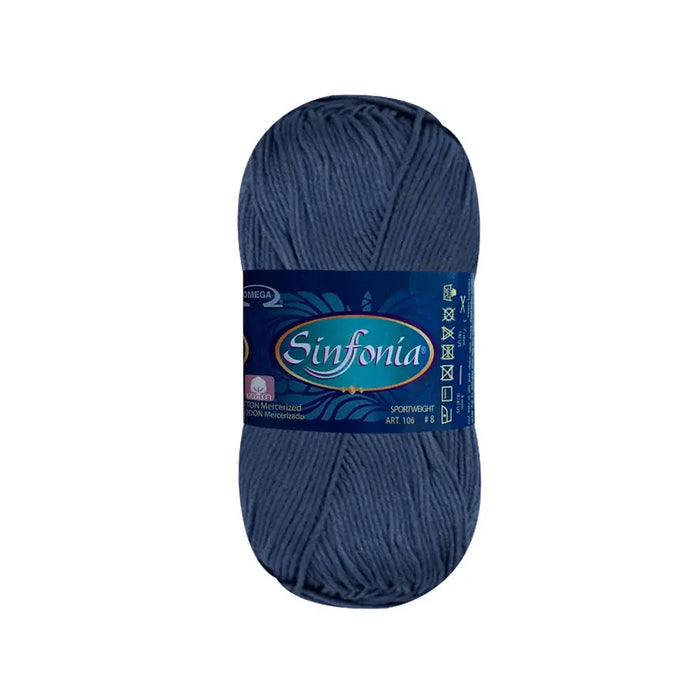 Sinfonia Yarn Omega Cotton 100g, Azu Cenizo