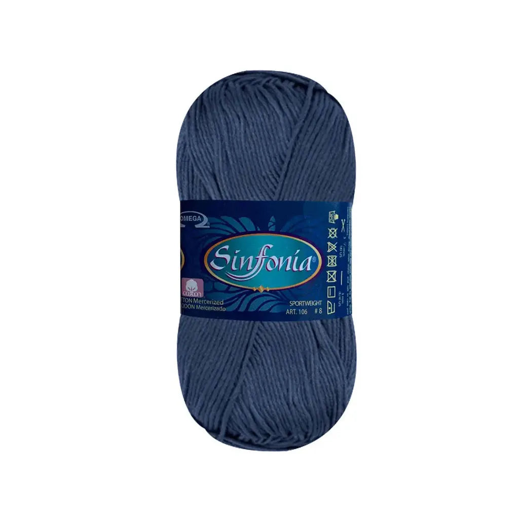 Sinfonia Yarn Omega Cotton 100g, Azu Cenizo