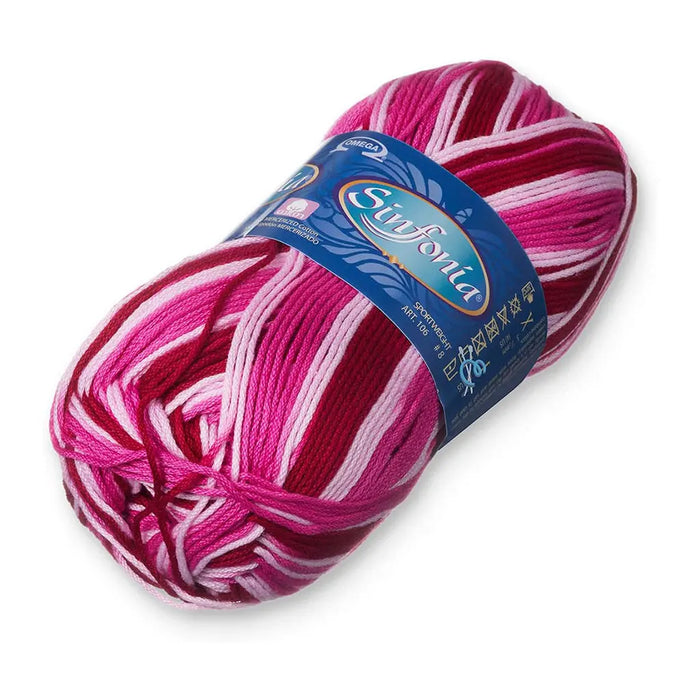 Sinfonia Yarn Omega Cotton 100g, Mat. Frambuesa