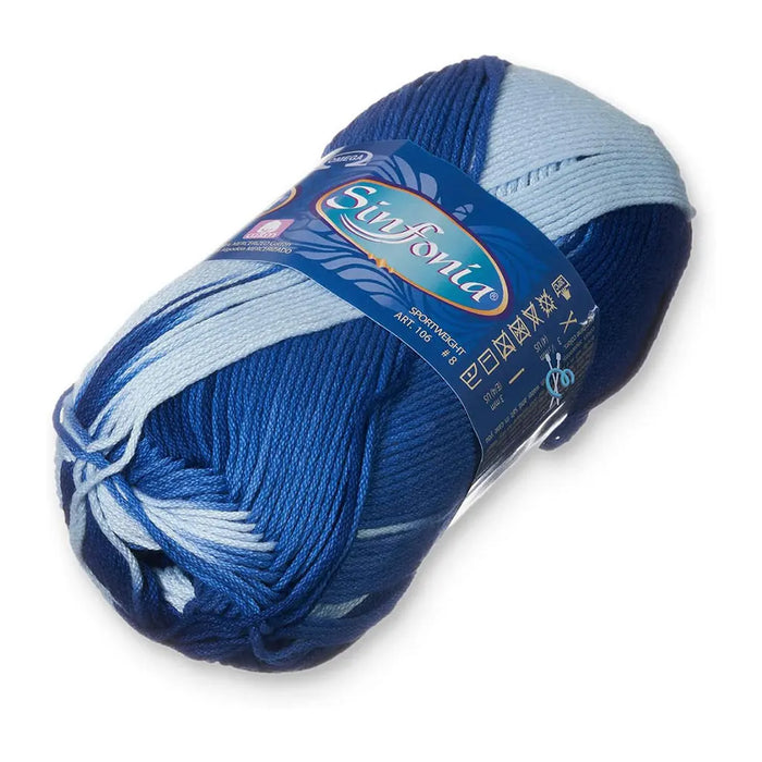 Sinfonia Yarn Omega Cotton 100g, Matizado Azules