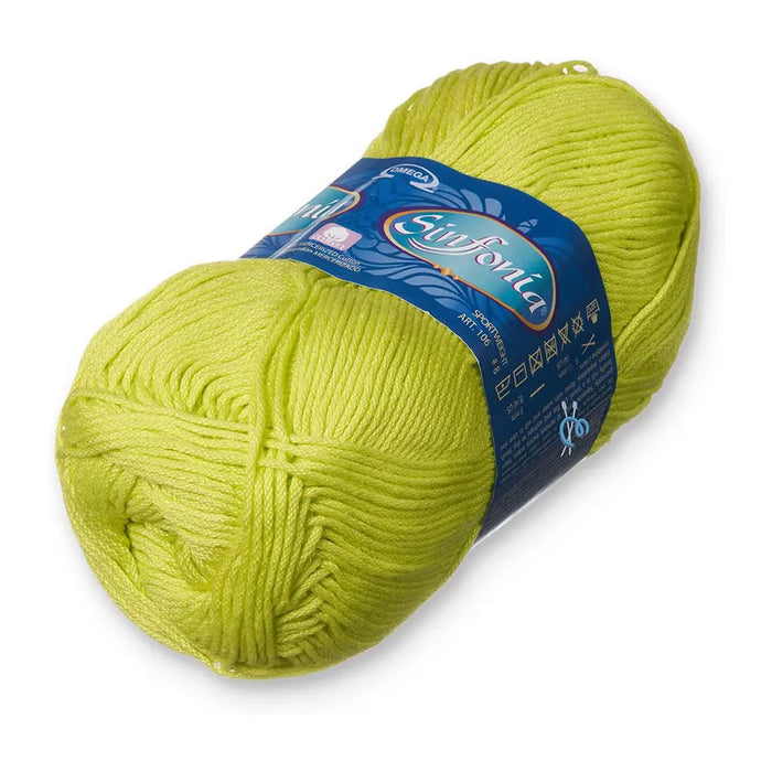Sinfonia Yarn Omega Cotton 100g, Verde Citrico