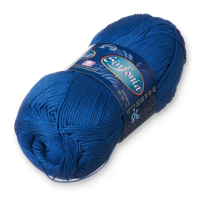Sinfonia Yarn Omega Cotton 100g, Azul Rey