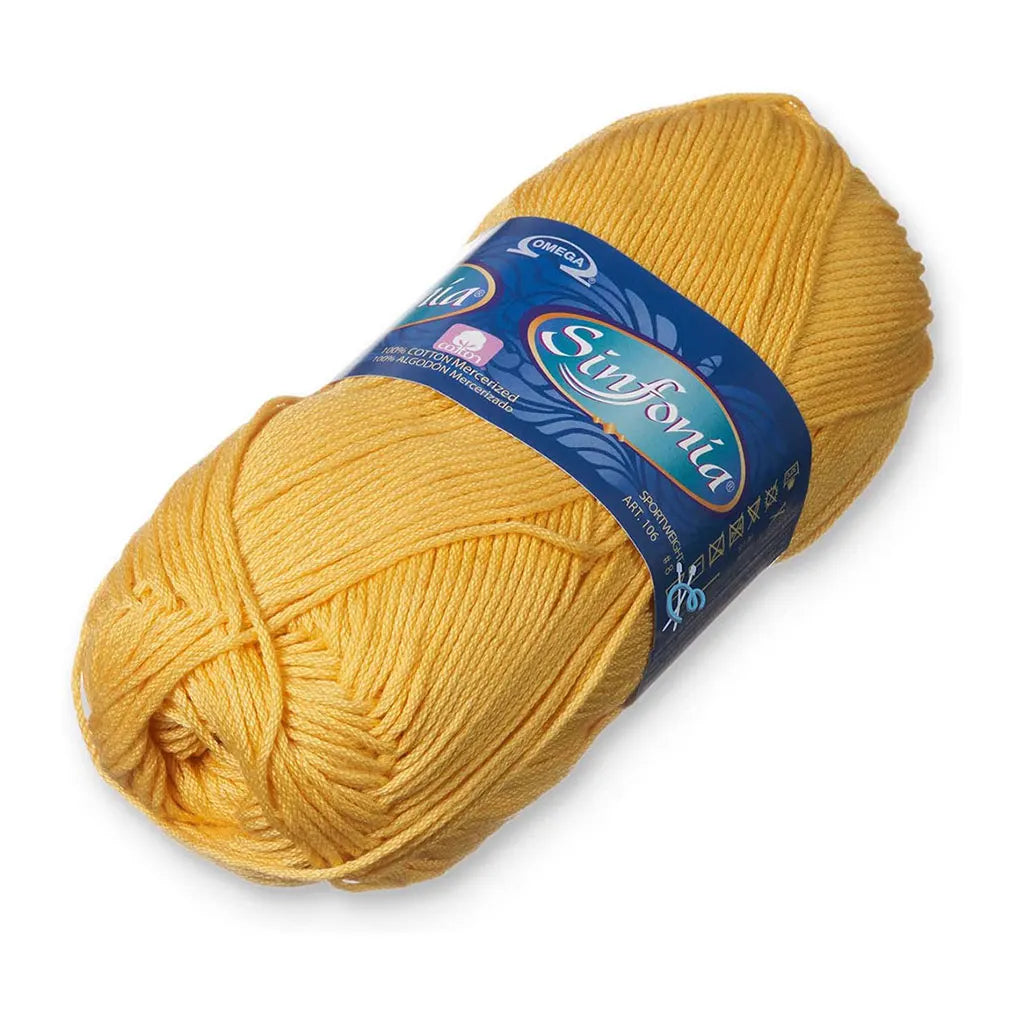 Sinfonia Yarn Omega Cotton 100g, Amarillo Vivo