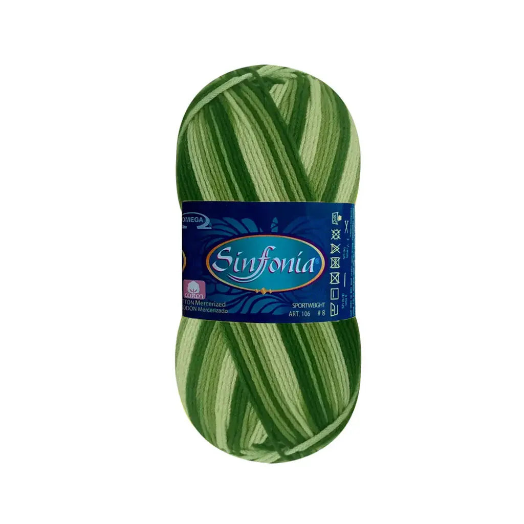 Sinfonia Yarn Omega Cotton 100g, Matizado Bosque