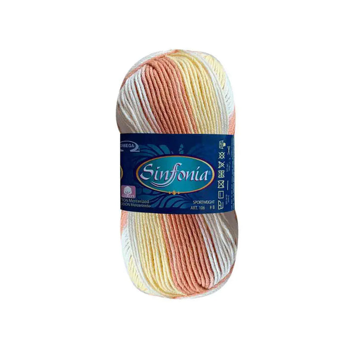Sinfonia Yarn Omega Cotton 100g, Matizado Primaver