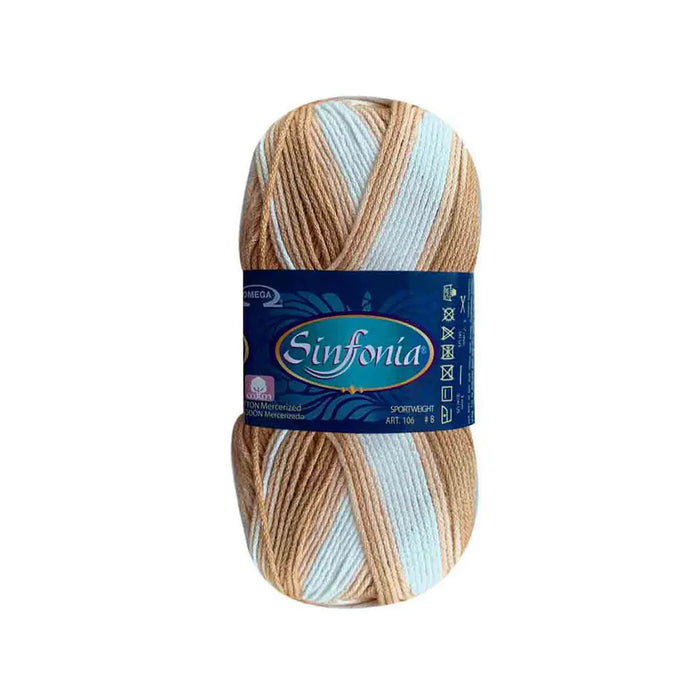 Sinfonia Yarn Omega Cotton 100g, Matizado Beige