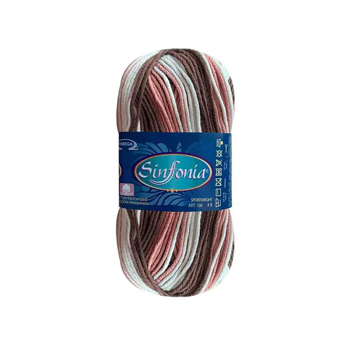Sinfonia Yarn Omega Cotton 100g, Matizado Caobas