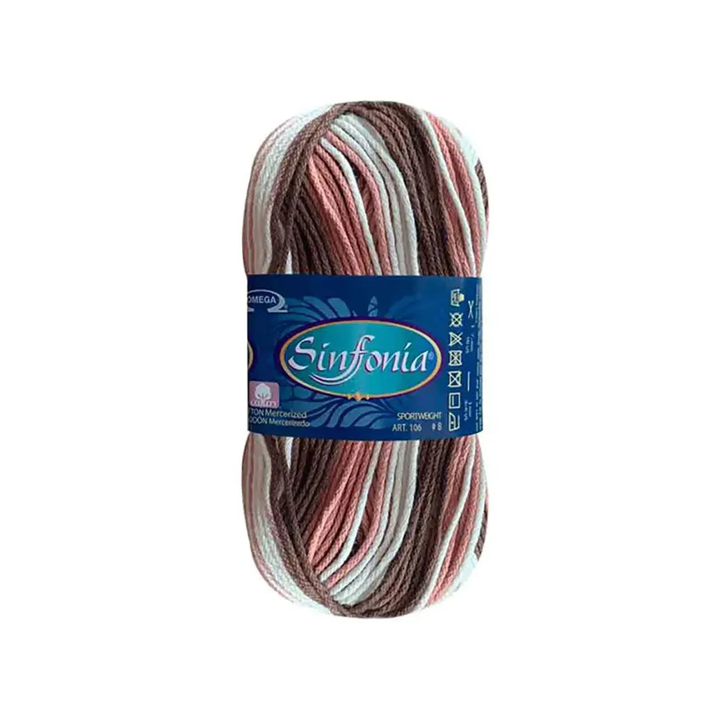 Sinfonia Yarn Omega Cotton 100g, Matizado Caobas