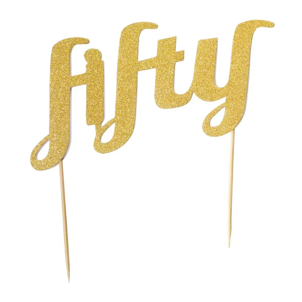 Fifty Cake Topper Gold