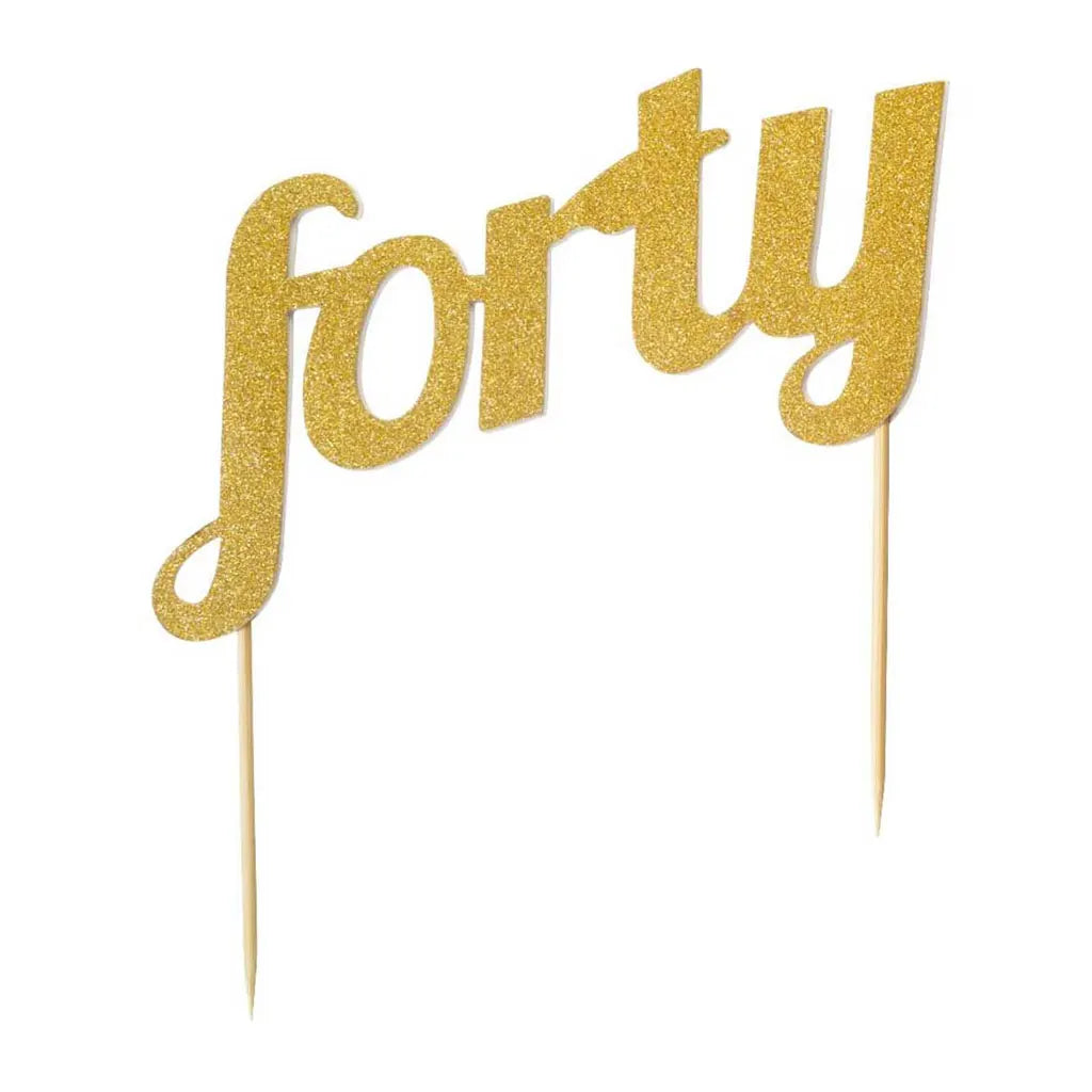 Forty Cake Topper Gold