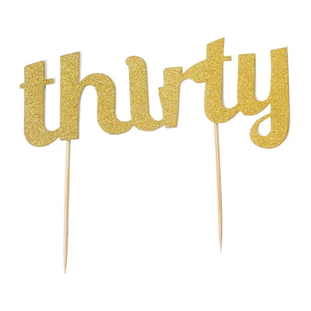 Thirty Cake Topper Gold