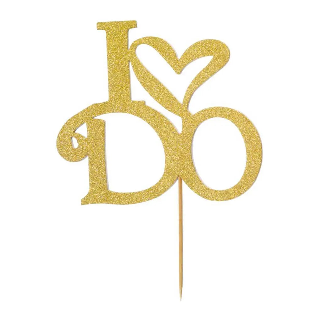 I Do Cake Topper Gold