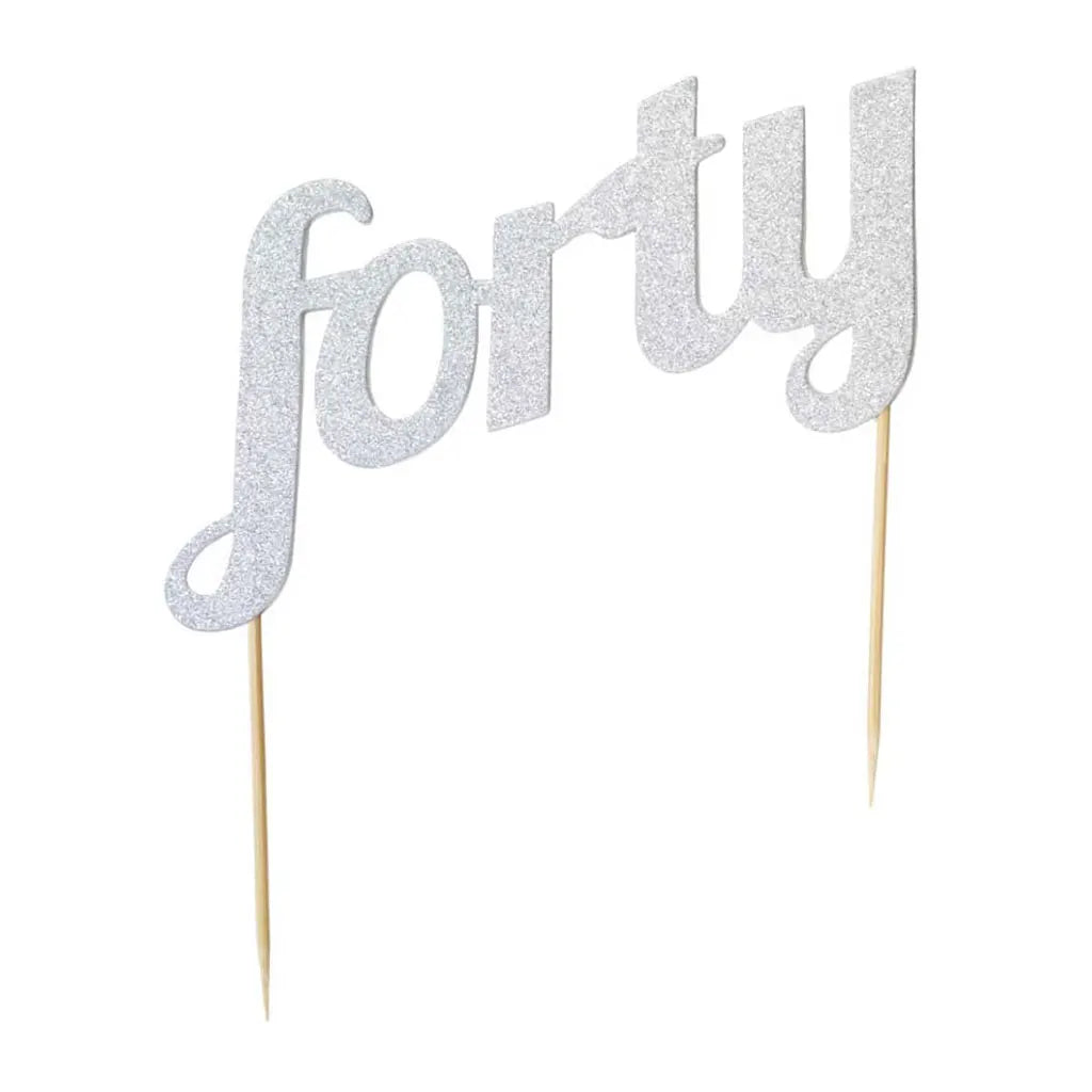 Forty Cake Topper Silver